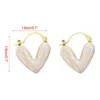 Hoop örhängen Vintage Oil Droping Heart Earring for Women Girl Trend Jewelry Dropship