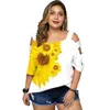 Shirt Women's Plus Size Ladder Cutout Colorful Floral Printed T 4XL 5XL 6XL Oversized Loose Tunic Tops Sexy High Street Summer Outfi