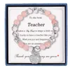 Charm Bracelets TEACHER WISH BRACELET To The Inspirational With Apple Pendant Natural Stone Teacher's Day Gifts Wristband