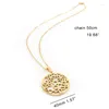 Pendant Necklaces Simsimi Women Jewelry Flower Choker Necklace Golden Color Rhinestone Stainless Steel Summer Round Gift