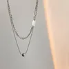 Подвесные ожерелья 2pcs/Set Simple Silver Color Двойное многослойное цепное колье Cuba для подростков из нержавеющей стали мужские ювелирные изделия подарки