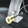 Pendentif Colliers Hommes En Acier Inoxydable Guitare Collier Exquis Mode Rock Instrument De Musique Bijoux Hip-Hop Street Style