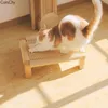 Kattenbedden handgeweven papier touw massief hout beuken bed lage ontlasting krassend huisdierenbenodigdheden
