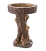 Decorações de jardim Resina Raccoon Birdbath Polyresin Banho de pássaros antigos para decoração de pátio em casa fontes de decoração ao ar livre 230506