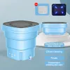 Maskiner vikbar bärbar tvättmaskin med torktumlare hink för klädstrumpor underkläder mini rengöringsmaskiner centrifugalbricka resor