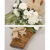 Decorative Flowers Cream Hydrangea Door Hanger Basket Wreath Artificial Flower Front Beautiful Spring Welcome Sign Home