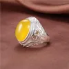 Bagues en grappe S925 Bague en argent pur Agate Jade Émeraude naturelle Myéline Rubis Ouvertures pour hommes et femmes