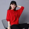 Pulls pour femmes printemps lâche pulls tricotés pull hauts femmes mode col rond à manches longues dames pull pull chauve-souris aile décontracté T695