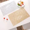 Table Mats & Pads 6/4pcs Rectangular Leaves Gilded Insulated Placemats High-end El Restaurant Dining Mat Decoration Hollowed-out PlacematMat