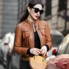 Leer Vintage Jacket voor dames Vrouwen Spring herfst Echte schapenvacht Motocycle Jackets Streetwear Chaqueta Mujer OT1984 YY622