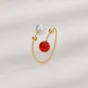 Bröllopsringar vintage agat för kvinnor retro guldpläterad grön röd pärla ring lyckliga smycken gåvor