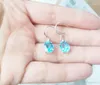 Dangle Earrings Natural Real Blue Topaz Drop Earring 925 Sterling Silver 2.5ct 2pcs Gemstone Fine Jewelry F90228004