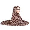 Muslim Long Khimar Hijab Niqab Veil Islamic Printed Amira Head Cover Prayer Garment Hat Scarf For Women Turban Leopard Print New