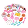 Poppenhuis miniatuur keukenvoedsel voor barbie 43 pc's diner set vork knif bord pizzasoep servies speelgoed speelgoed poppen accessoires