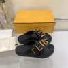 Dam designer tofflor rutschbanor sandal plattform sommar sandles skor äkta läder klassiskt märke strandrutschbanor casual kvinna utanför tofflor slider 10A med låda