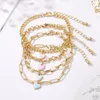 Charm Bracelets IFKM Thick Chain Bracelet Summer Trend Punk Vintage Sweet LOVE Heart Tassel Party Jewelry Gifts 2023 Accessories