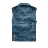 Chalecos para hombres S Chaqueta de jeans sin mangas Oversize 6XL Azul Negro Denim Cowboy Chaleco 230506