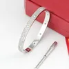 Fine Bangle Pure 925 Silver for Women Screwdriver Thin Design Rose Diamond Love Wedding Engagement Screw Bracelet Hot