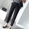 Pantaloni da donna a vita alta Abito 2023 Primavera ed estate Coreano Ladies Office Fashion Loose Large Size Appeso dritto Casual