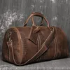 Duffel Bags Crocodile Vintage Pattern Messenger Travel Bag Men Weekend Sports Fitness Handväska stor kapacitet präglat bagage