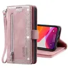 9 карт слоты на молнии зазора Bling Glitter Sumbag Flip Case Cuethe Magnetic Kickshy Bess TPU для iPhone 14 13 12 11 Pro Max x 8 плюс Samsung A04E A14 A24 A34 A54