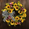 Decorative Flowers Sunflower Garland Long Lasting Simulation Not Wither Create Atmospheres Refreshing Mood Door Hanging