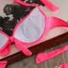 Kadın mayo kadınları artı szie retro iç çamaşırı bikinis mayo elbise seksi bikini set plajı destek mayo bandaj mayo xl j230506