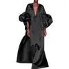 Casual Dresses EWSFV 2023 Fashion Design Women Sexy Lotus Leaf Sleeve V Neck Party Trend Sense Long Dress