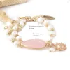 チャームブレスレットNeefu Wofu Freshwater Pearls Bracelete天然石ブレスレットPulsera de Piedra Mujer Bohemia Bangle Jewelry Fashion Gift
