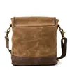 Briefcases Olive Green waxed Canvas Everyday Purse Sling Shoulder Bag 230506
