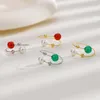 Bröllopsringar vintage agat för kvinnor retro guldpläterad grön röd pärla ring lyckliga smycken gåvor
