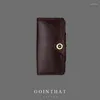 Wallets Genuine Leather Handmade Vintage Men Long Wallet Money Clip Clutch Bag Business Card Holder Coin Purse Women Female Casual