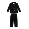 Anzüge Kinder Herbst Formale Einfarbig Anzug Set Jungen Hochzeit Host P ographie Kostüm Kinder Blazer Weste Hosen Fliege Kleidung 230506