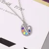 Pendant Necklaces 2023 Latest Cute Girl Necklace Drop Oil Painting Board Color Pigment Fashion Temperament Female Jewelry Gift