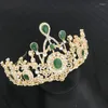 Halsbandörhängen Set Luxury Rhinestone Bridal Jewelry Vintage Design Arab Women's Caftan Ornament Earring Armband Ring Crown 5st/Set