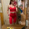 Yoga -outfits Athvotar 2pcs Women Sport Suit Gym Set Sexy Bra Naadloze shorts Training Running Kleding Kleding Athletic 230506