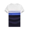 Chemise à manches courtes col rond fin pour hommes français T-shirt respirant de couleur patchwork