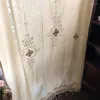 Janela de linho de algodão de cortina para sala de estar Grécia Vintage Quarto com crochê tassel rústico oco