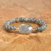 Strand haut de gamme femmes Bracelets Labradorite Stretch pierre naturelle charme élastique déclaration Bracelet bijoux en gros