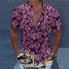 Hommes t-shirts hommes décontracté à manches courtes printemps été col rabattu 3D imprimé mode haut chemisier tenue de plage