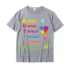 T-shirts pour hommes Acronyme et pièce de puzzle de sensibilisation à l'autisme T-shirt en coton imprimé sur les coupons de fête