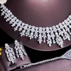 Anhänger Halsketten CWW 4 Stück Quaste Tropfen Zirkonia Große Hochzeitsbankett Halskette Dubai Weißgold Farbe Brautparty Modeschmuck Sets T600 230506