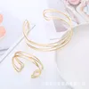 Bangle 2023 Punk Gold Color Silver Choker Necklace Bracelet For Women Geometric Metal Collar Fashion Statement