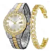 Montres-bracelets hommes femmes montres or montre dames poignet de luxe strass unisexe diamant Bracelet femme horloge dropshipping