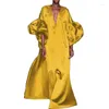 Casual Dresses EWSFV 2023 Fashion Design Women Sexy Lotus Leaf Sleeve V Neck Party Trend Sense Long Dress