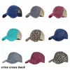 Criss Cross Ponytail Hat Ponytail Gorra de béisbol Washed Messy Messy Bun Ponycaps Trucker Hat