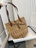 Summer New Beach Bag Straw Shopping Totes Retro Classic Khaki Color Raffia Famous Brand Designer Travel Vacation Sling Shoulder Bags 2394