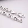 Chains Real Silver 925 Collier pour hommes Chaîne unique INRUGULAIRE 7mmw Bijoux rétro Dominering Women's 24inchl