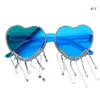 Occhiali da sole Cuore Occhiali Y2k Donna Con Strass Nappina PartyGlasses Beach DXAA