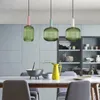 Pendellampor grön nordisk restaurang hängande ledljus modern enkelhet gratis kombination diy stil droplight sovrum säng lampa